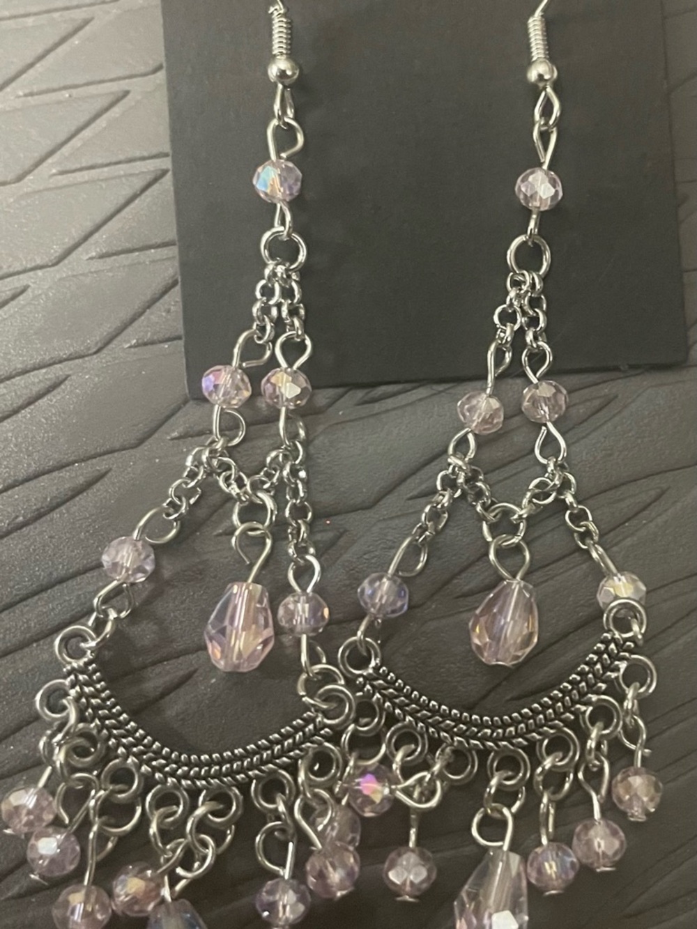 Iridescent Beaded Chandelier Earrings